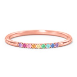 Rainbow Stackable Ring with Pavé Setting