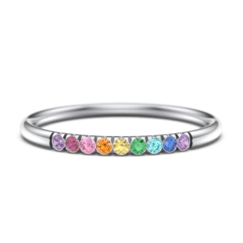 Rainbow Stackable Ring with Pavé Setting