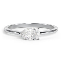 Horizontal Pear Stacking Ring with Accents