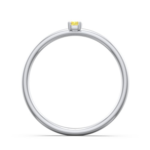 Vertical Baguette Stackable Ring – Sterling Silver with Citrine
