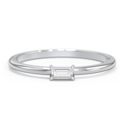 East-West Stackable Baguette Ring in 925 Sterling Silver with Lab Diamond
