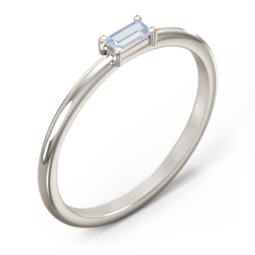 East-West Stackable Baguette Ring