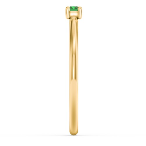 East-West Stackable Baguette Ring – 14K Yellow Gold with Emerald