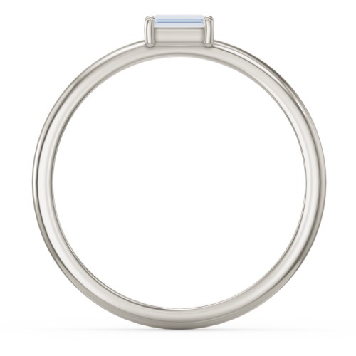 East-West Stackable Baguette Ring