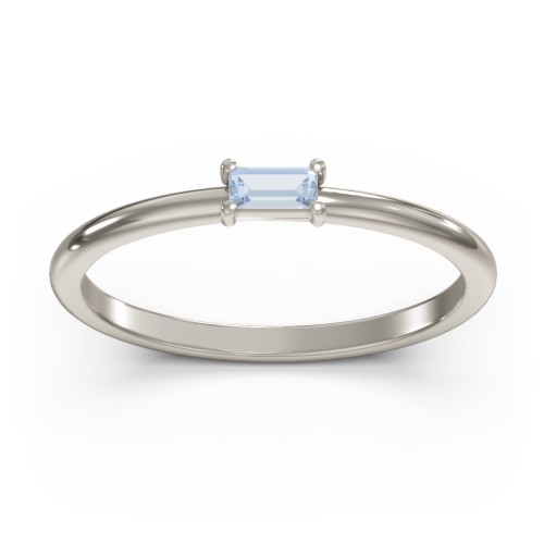East-West Stackable Baguette Ring