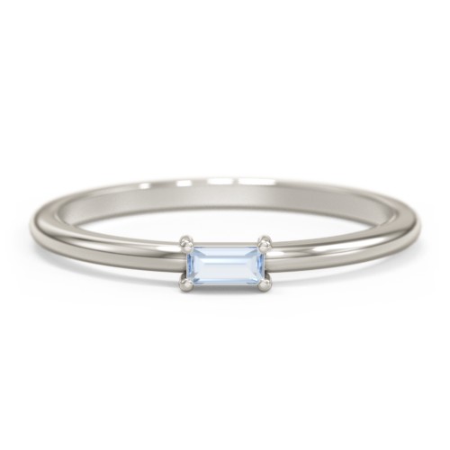 East-West Stackable Baguette Ring