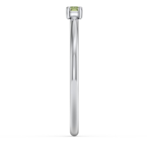 East-West Stackable Baguette Ring – Sterling Silver with Peridot