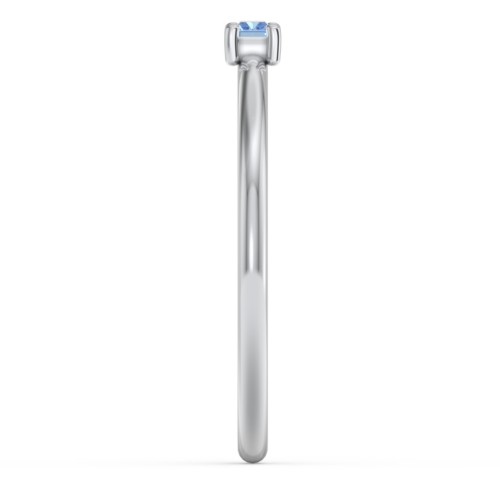 East-West Stackable Baguette Ring – Sterling Silver with Blue Topaz