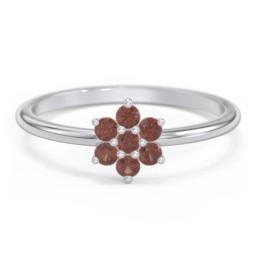 Flower Stackable Ring with Gemstones