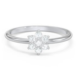 Flower Stackable Ring with Gemstones