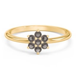 Flower Stackable Ring with Gemstones