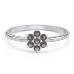 Flower Stackable Ring with Gemstones