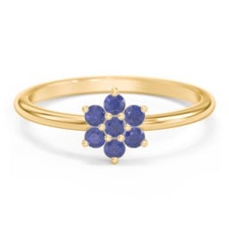 Flower Stackable Ring with Gemstones