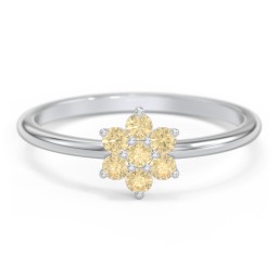 Flower Stackable Ring with Gemstones