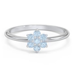 Flower Stackable Ring with Gemstones