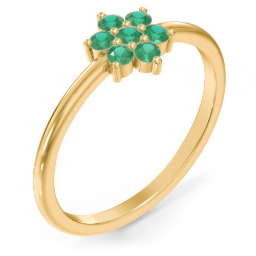 Flower Stackable Ring with Gemstones
