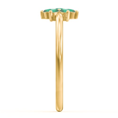 Flower Stackable Ring with Gemstones