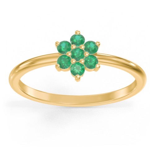Flower Stackable Ring with Gemstones
