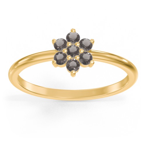 Flower Stackable Ring with Gemstones