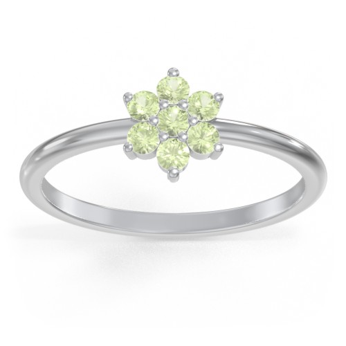 Flower Stackable Ring with Gemstones