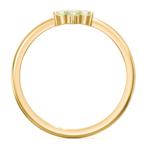 Flower Stackable Ring with Gemstones – 10K Yellow Gold with Peridot