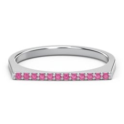 Flat Top Stackable Ring with Accents