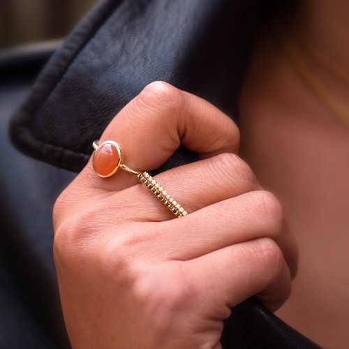 Flat Top Stackable Ring with Accents