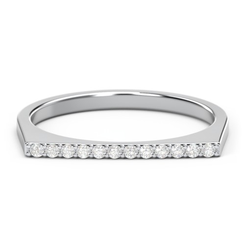 Flat Top Stackable Ring with Accents