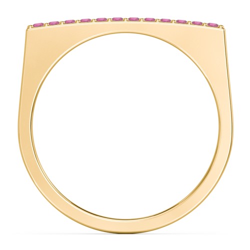 Flat Top Stackable Ring with Accents