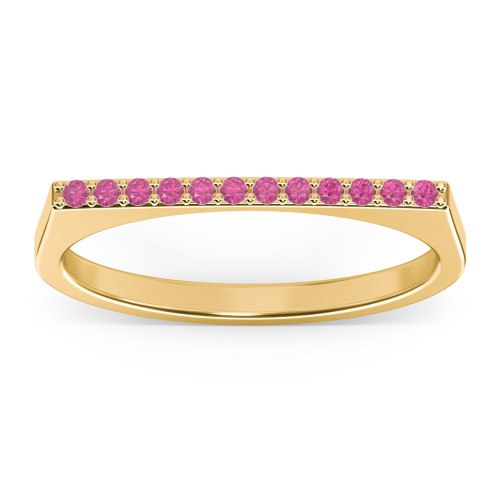 Flat Top Stackable Ring with Accents