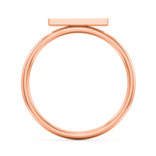 Gemstone Horizontal Bar Ring – 10K Rose Gold with White Premium Zirconia