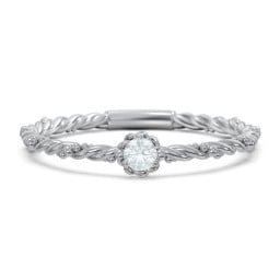 Twisted Band Stackable Ring with Gemstone