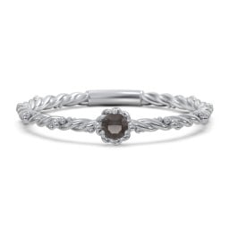 Twisted Band Stackable Ring with Gemstone