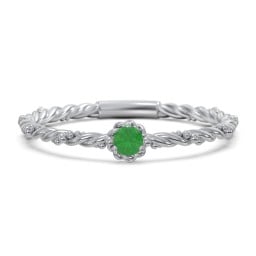 Twisted Band Stackable Ring with Gemstone