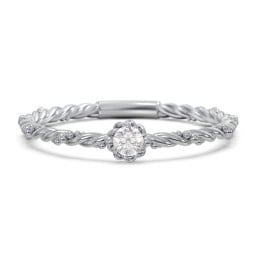 Twisted Band Stackable Ring with Gemstone