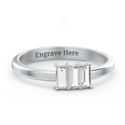 3 Stone Vertical Baguette Ring