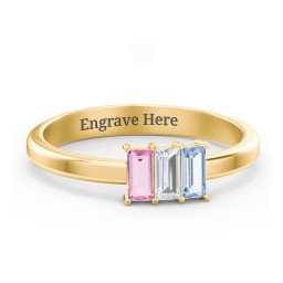 3 Stone Vertical Baguette Ring