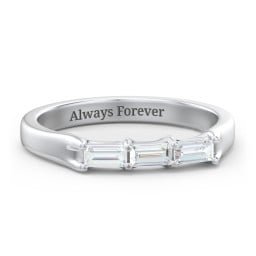 3 Stone Horizontal Baguette Ring
