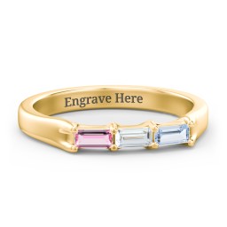 3 Stone Horizontal Baguette Ring