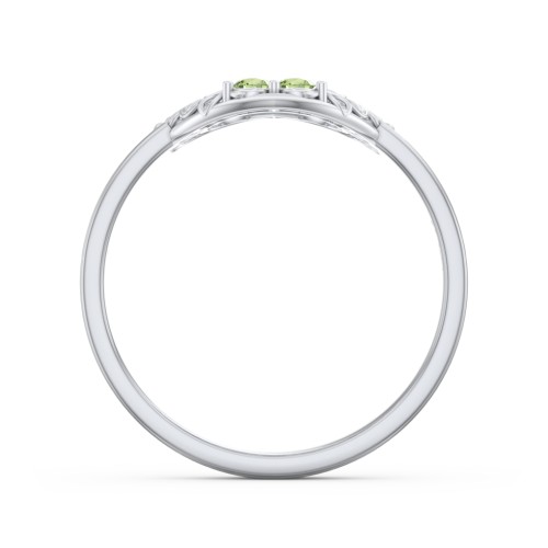 Filigree Heart Ring with Birthstones