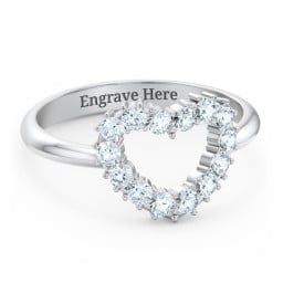 Couples Birthstone Heart Ring