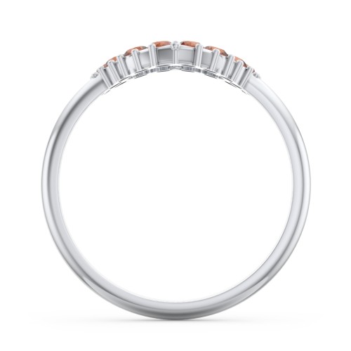 Couples Birthstone Heart Ring – Sterling Silver with Garnet