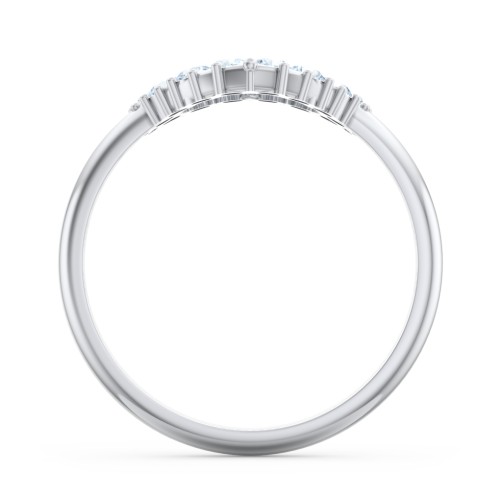 Couples Birthstone Heart Ring – Sterling Silver with Aquamarine