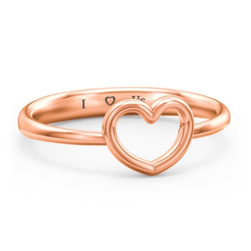 Open Heart Ring – 10K Rose Gold