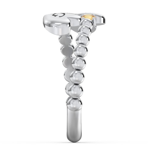 Engravable Double Heart Ring with Birthstones
