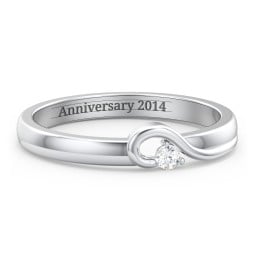 Half Heart Ring with Birthstone