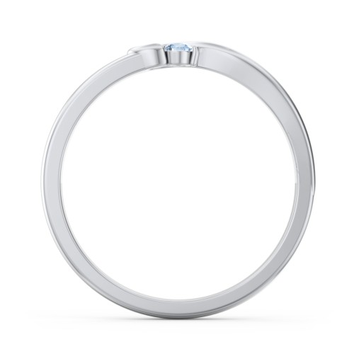 Half Heart Ring with Birthstone
