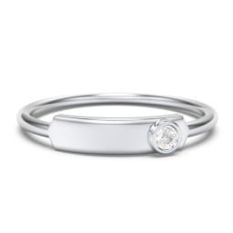 Engravable Bar Ring with Birthstone