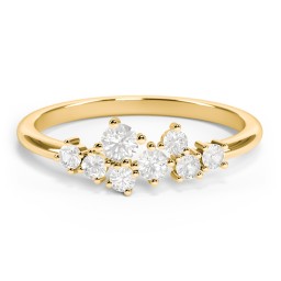 8-Stone Cluster Ring in 18K Gold Plated Silver with Cubic Zirconia