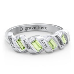 Spiral Baguette Ring